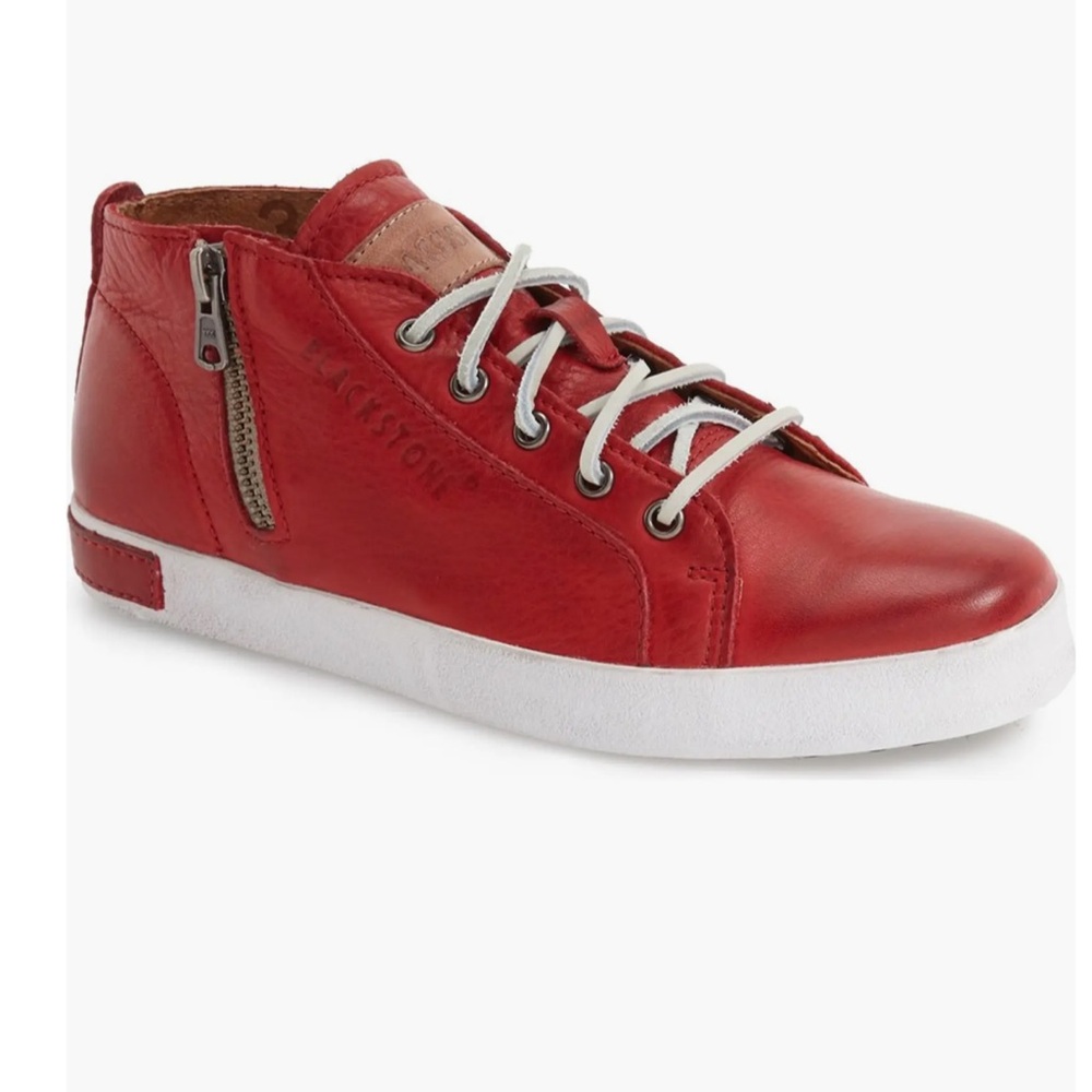 Red Leather Women's Shoes Blackstone Red Claret JL21 Sneakers Size 6 (36)